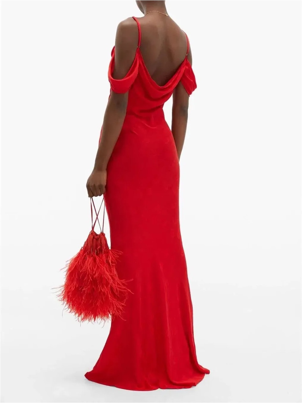 Rat & Boa Florentina Red Dress XS Maxi Long Satin Sexy Classy Rare - Picture 6 of 14